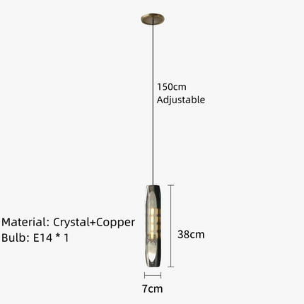Suspension longue en cristal de luxe design — LZ4X9M