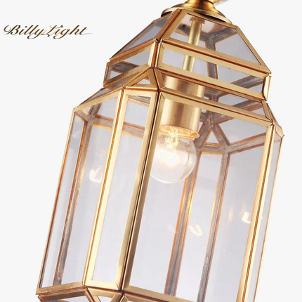 Suspension en cuivre avec abat-jour en verre style industriel et rustique — LZ4B7XQ