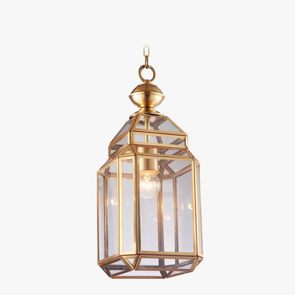 Suspension en cuivre avec abat-jour en verre style industriel et rustique — LZ4B7XQ