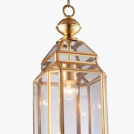Suspension en cuivre avec abat-jour en verre style industriel et rustique — LZ4B7XQ