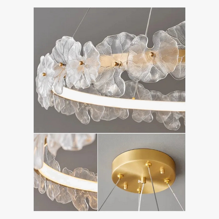 suspension en cuivre avec luminaire en verre artistique haut de gamme