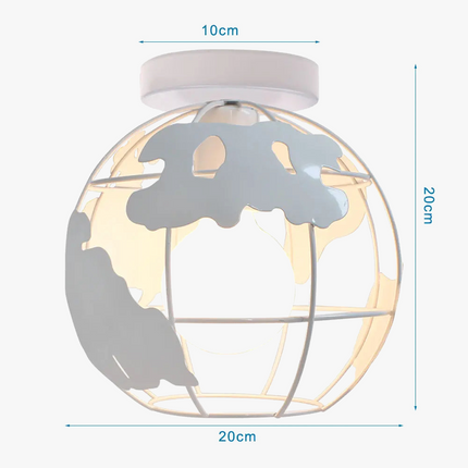 Suspension métal avec abat-jour globe style industriel moderne — LZ4X9T