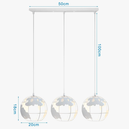 Suspension métal avec abat-jour globe style industriel moderne — LZ4X9T