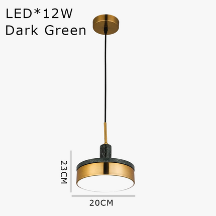 Suspension à tête unique en marbre avec lampe trois tons pour intérieur — LZ4P9XQ