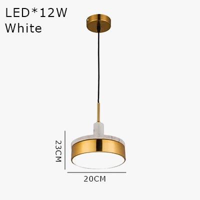 Suspension à tête unique en marbre avec lampe trois tons pour intérieur — LZ4P9XQ