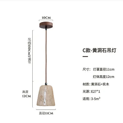 Suspension en pierre pour luminaire LED moderne — LZ4X9P2