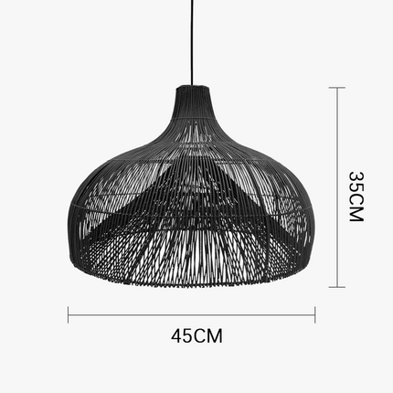 Suspension en rotin style pastoral japonais pour restaurant asiatique — LZ4X9QJ