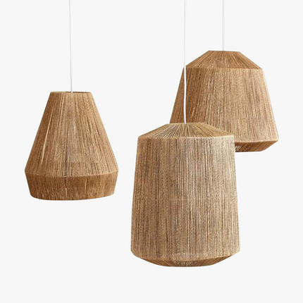 Suspension en rotin style japonais wabi sabi pour intérieur rustique — LZ4X9P