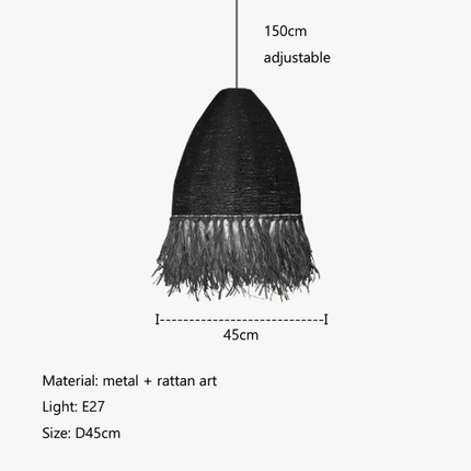 Suspension en rotin style rétro Wabi Sabi pour intérieur — LZ4X9T2