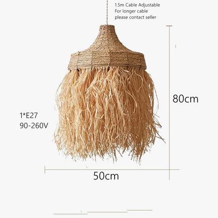 Suspension en rotin tissée main au style naturel wabi sabi — LZ4P9XQ