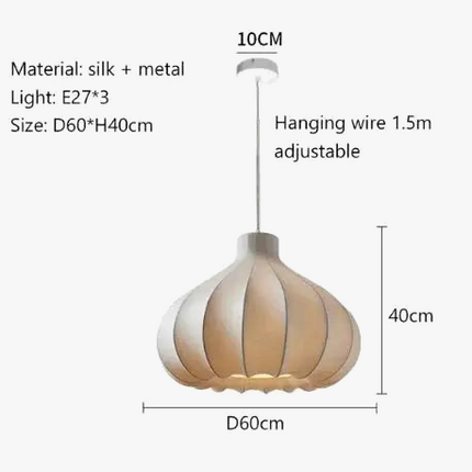 Suspension en soie au design wabi-sabi pour intérieur élégant — LZ4X9M