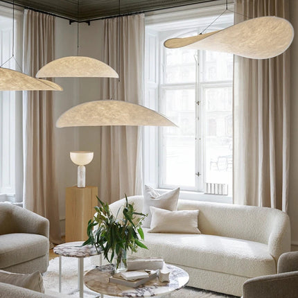 Suspension LED blanche en tissu style nordique pour salon et cuisine — LZ4X9D