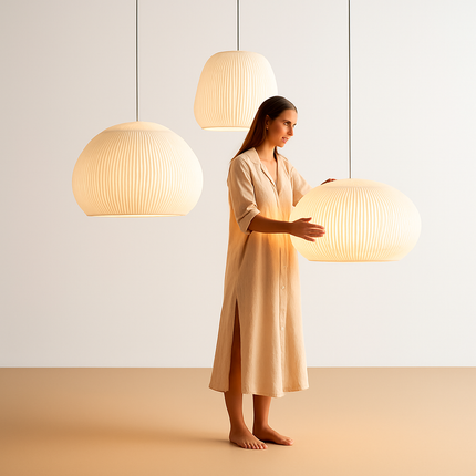 Suspension en tissu tricoté au style nordique pour intérieur élégant — LZ7D9Q