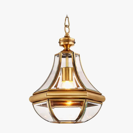 Suspension en verre et cuivre au style antique pour intérieur élégant — LZ4X9M
