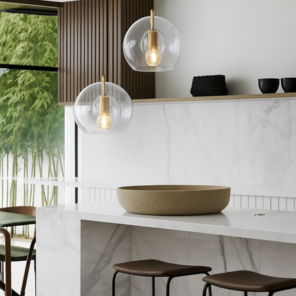 Suspension en verre au style industriel simple et moderne — LZ4G7T9