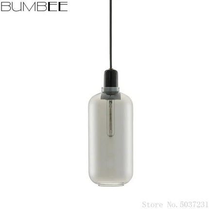 Suspension en verre avec détail marbre au design industriel élégant — LZ4X9B2