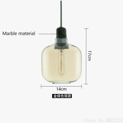 Suspension en verre avec détail marbre au design industriel élégant — LZ4X9B2