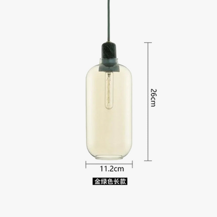 Suspension en verre avec détail marbre au design industriel élégant — LZ4X9B2