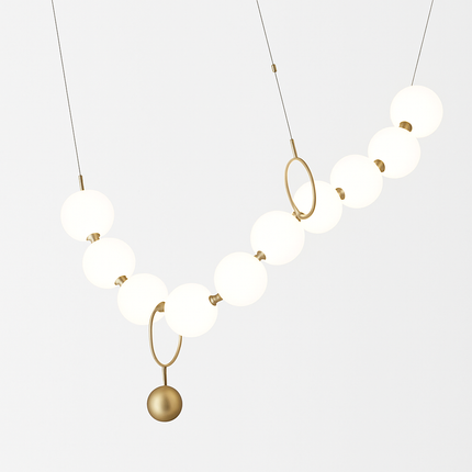 Suspension en verre blanc forme haricot magique pour intérieur élégant — LZ4X9M