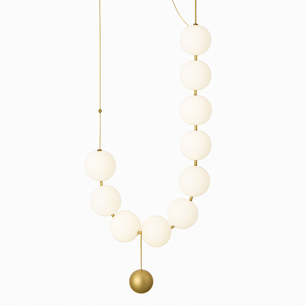 Suspension en verre blanc forme haricot magique pour intérieur élégant — LZ4X9M