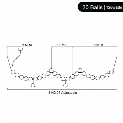 Suspension en verre blanc forme haricot magique pour intérieur élégant — LZ4X9M