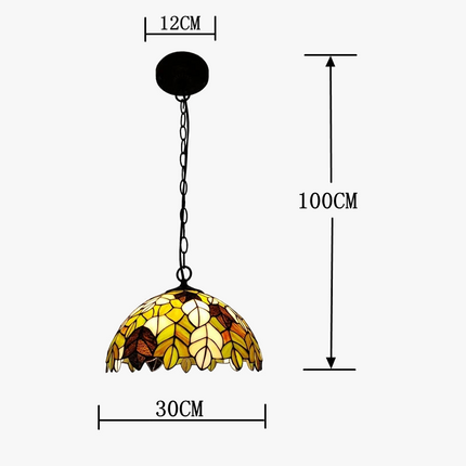 Suspension en verre d’art motif feuille d’érable style européen pour restaurant — LZ4P9XQ