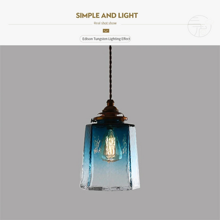 Suspension luxueuse en verre et cuivre style antique — LZ4X9P