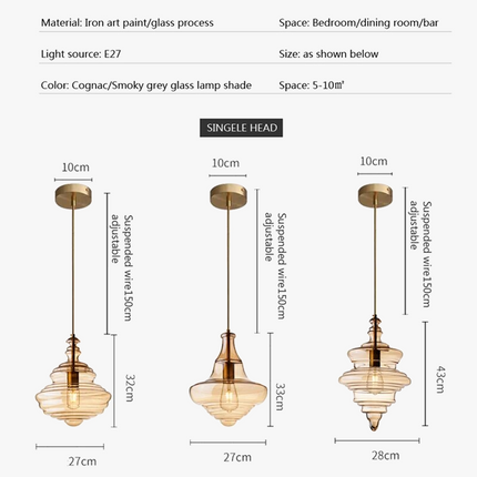 Suspension industrielle en verre élégante — LZ4D9XQ