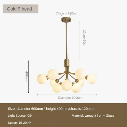 suspension en verre design nordique pour un éclairage moderne