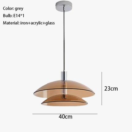 Suspension moderne en verre double couche et métal chromé — LZ3F9XQ