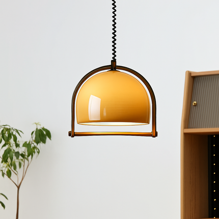 Suspension réglable en verre et bois foncé — LZ4X9T