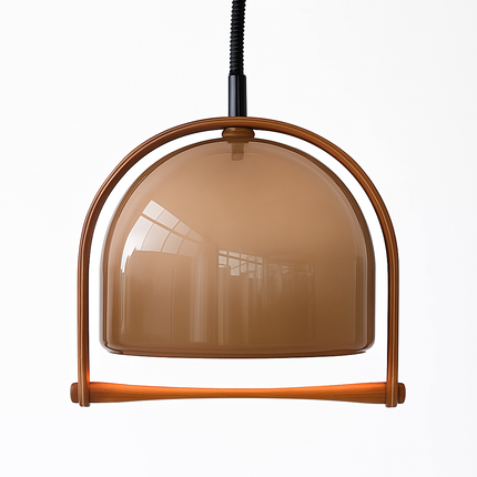 Suspension réglable en verre et bois foncé — LZ4X9T