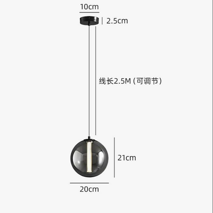 Suspension en verre fumé au design élégant pour restaurant et café — LZ4XJ9