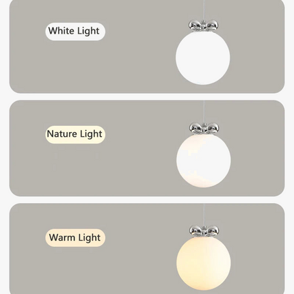 Suspension LED en verre laiteux avec nœud papillon style Bauhaus — LZ4X9P