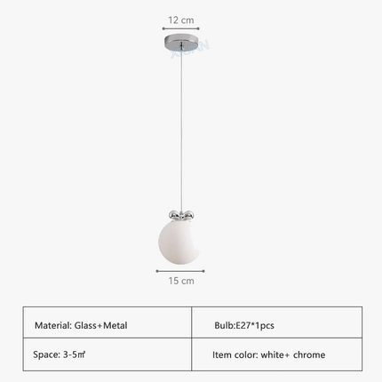 Suspension LED en verre laiteux avec nœud papillon style Bauhaus — LZ4X9P