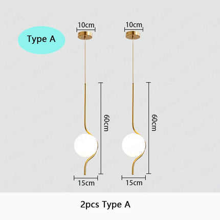 Suspension LED en verre laiteux style art déco — LZ4X9P2