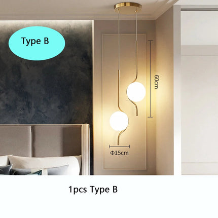 Suspension LED en verre laiteux style art déco — LZ4X9P2