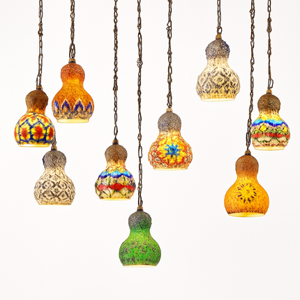 Suspension artisanale en verre mosaïque motif bonhomme de neige asiatique boho — LZ4X9M