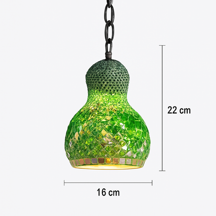 Suspension artisanale en verre mosaïque motif bonhomme de neige asiatique boho — LZ4X9M