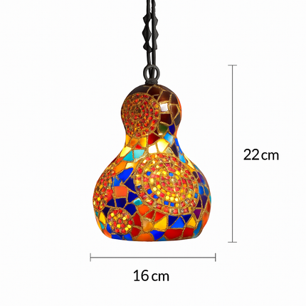Suspension artisanale en verre mosaïque motif bonhomme de neige asiatique boho — LZ4X9M
