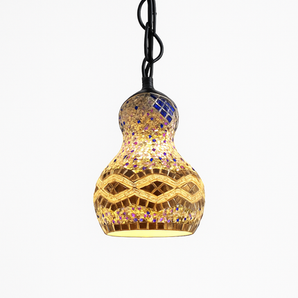 Suspension artisanale en verre mosaïque motif bonhomme de neige asiatique boho — LZ4X9M