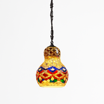 Suspension artisanale en verre mosaïque motif bonhomme de neige asiatique boho — LZ4X9M