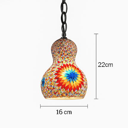 Suspension artisanale en verre mosaïque motif bonhomme de neige asiatique boho — LZ4X9M