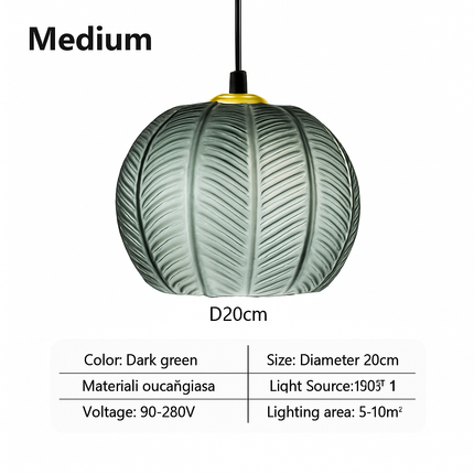 Suspension en verre décorée de feuilles colorées style nordique — LZ4X9M