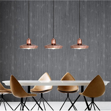 Suspension en verre finition or rose pour cuisine et restaurant — LZ4X9T2