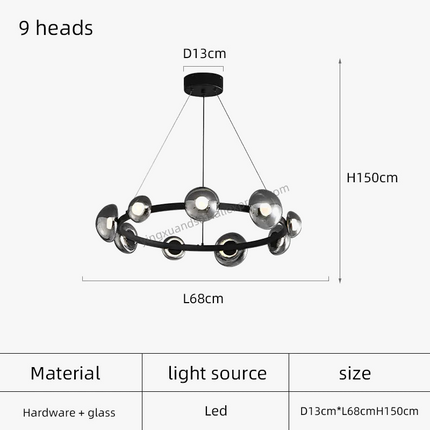 suspension en verre pour éclairage moderne et élégant