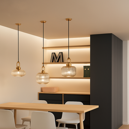 Suspension en verre forme citrouille pour décoration moderne — LZ4F9X2