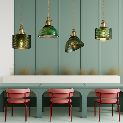 Suspension scandinave en verre vert — LZ4X9M2