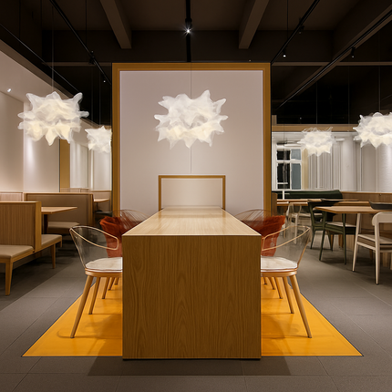 Suspension artisanale en papier blanc pour éclairage de magasin et restaurant E27 — LZ4X9T