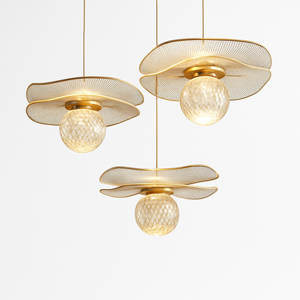 Suspension LED feuille de lotus en cristal personnalisée — LZ4X9T